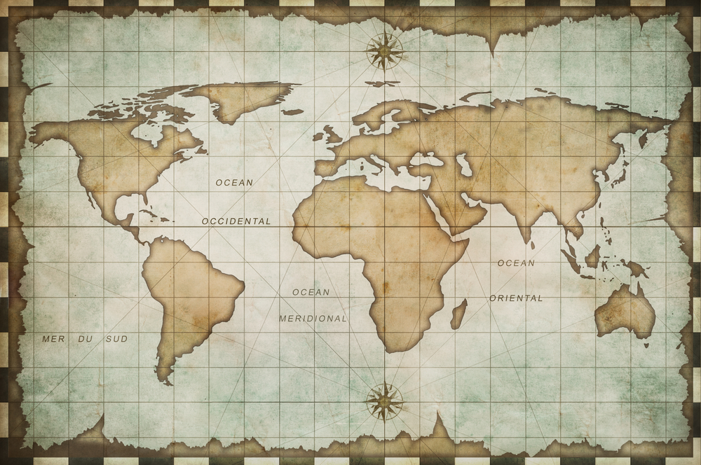 World map aged shutterstock 170192429
